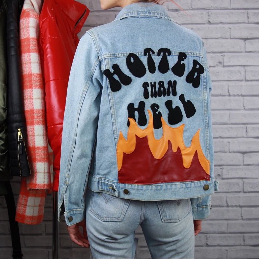 High heels suicide denim jacket